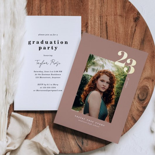 Modernes Minimalistisch 2023 | FOTO ABSCHLUSS Folieneinladung