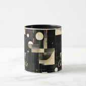 Modernes Minimalistisch - Abstraktes Schwarz & Cre Tasse (Zentrum)