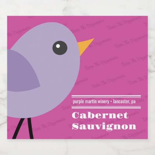 Modernes, Minimalistisch anpassbares Lila Schaumweinetikett (Einzelnes Label)