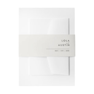 Modernes Minimalistisch   Beige Einladung Bauchban Einladungsbanderole