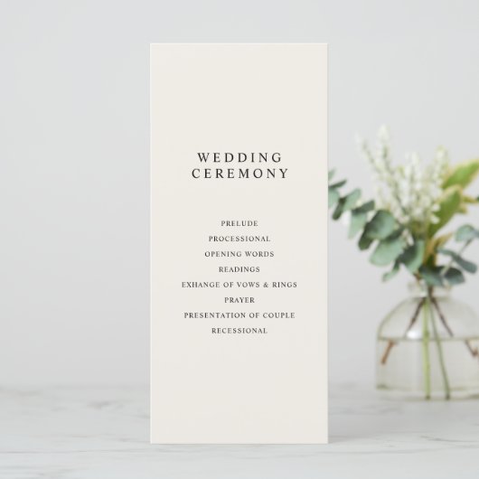 Modernes Minimalistisch Black and Ecru Hochzeitspr (Stehend Vorderseite)