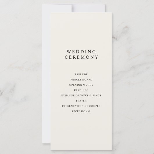 Modernes Minimalistisch Black and Ecru Hochzeitspr (Vorderseite)