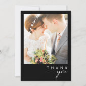 Modernes Minimalistisch | Black Flat Foto Dankeskarte (Vorderseite)