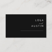 Modernes Minimalistisch | Black Flat Wedding Platz Platzkarte (Rückseite)