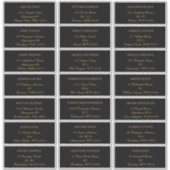 Modernes Minimalistisch | Black Gold Gästetikett Aufkleber (Vorderseite)