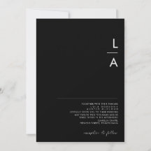 Modernes Minimalistisch | Black Monogram Wedding