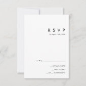 Modernes Minimalistisch | Black RSVP Card Karte (Vorderseite)
