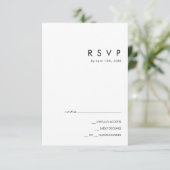 Modernes Minimalistisch | Black RSVP Card Karte (Stehend Vorderseite)