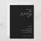 Modernes Minimalistisch | Black the Wedding of Einladung (Vorderseite)