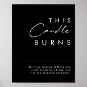 Modernes Minimalistisch | Black This Candle Burns Poster (Vorne)
