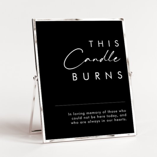 Modernes Minimalistisch | Black This Candle Burns Poster