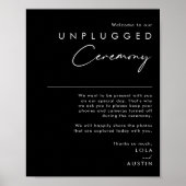 Modernes Minimalistisch | Black Unplugony Zeremony Poster (Vorne)