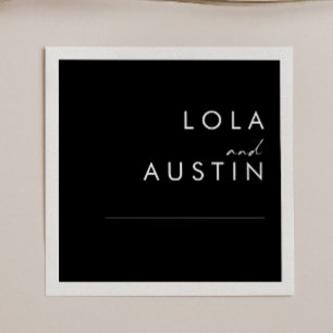 Modernes Minimalistisch   Black Wedding Napkins Serviette