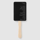 Modernes Minimalistisch | Black Wedding Program Fächer (Rückseite)