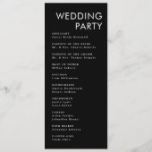 Modernes Minimalistisch | Black Wedding Program Programm (Rückseite)
