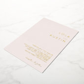 Modernes Minimalistisch | Blush and Gold Wedding R Folieneinladung (Gedreht)
