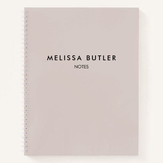 Modernes Minimalistisch-Blush-Beige-Notebook Notizblock (Vorderseite)