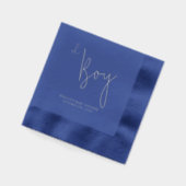 Modernes Minimalistisch Boy Baby Duschsilber Servietten Mit Folie (Links)