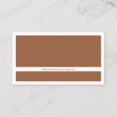 Modernes Minimalistisch | Braun und Weiß Visitenkarte (Rückseite)