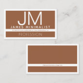 Modernes Minimalistisch | Braun und Weiß Visitenkarte (Vorne/Hinten)