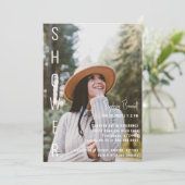 Modernes Minimalistisch Bridge Foto Brautparty Einladung (Stehend Vorderseite)