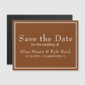 Modernes Minimalistisch Brown Save the Date Magnetkarte (Vorne/Hinten)