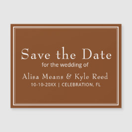Modernes Minimalistisch Brown Save the Date Magnetkarte