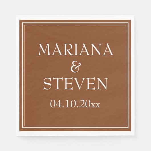 Modernes Minimalistisch Brown Serviette (Vorderseite)