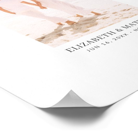 Modernes Minimalistisch Chic Foto Alternative Gäst Poster (Ecke)