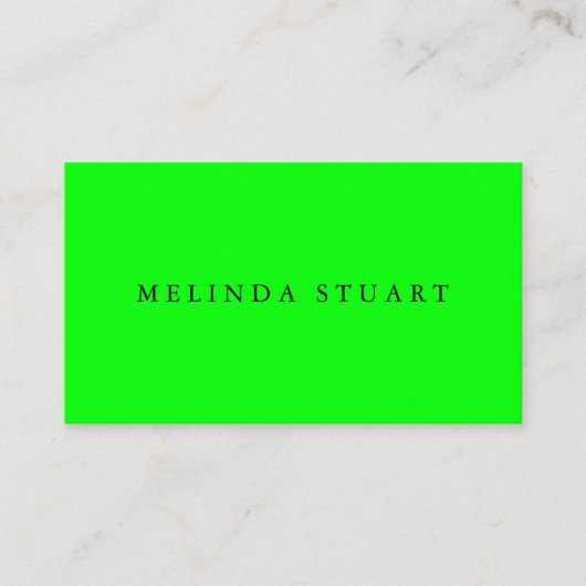 Modernes Minimalistisch Chic Lime Green Visitenkarte (Vorderseite)