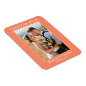 Modernes Minimalistisch Coral Save the Date Magnet (Rechte Seite)