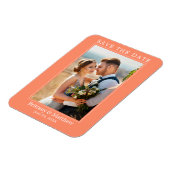 Modernes Minimalistisch Coral Save the Date Magnet (Linke Seite)
