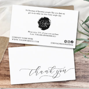 Modernes Minimalistisch Dankeschön an Script Small Visitenkarte