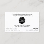 Modernes Minimalistisch Dankeschön an Script Small Visitenkarte (Rückseite)