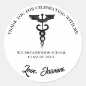 Modernes Minimalistisch Dankeschön Graduierungspar Runder Aufkleber (Vorderseite)