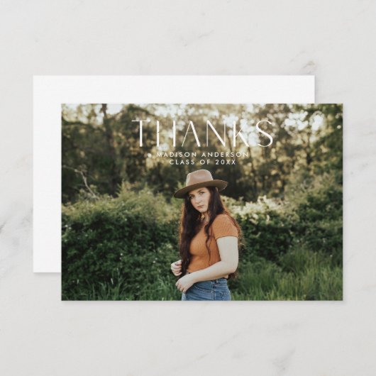 Modernes Minimalistisch Dankeskarte (Vorne/Hinten)