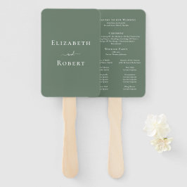 Modernes Minimalistisch Dark Sage Green Wedding Pr Fächer