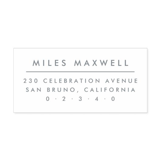 Modernes Minimalistisch | Einfache Rücksendeadress Permastempel (Design)