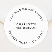 Modernes Minimalistisch | Einfache weiße Rücksende Runder Aufkleber