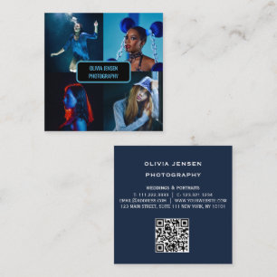 Modernes Minimalistisch Einfaches Berufliches Foto Quadratische Visitenkarte