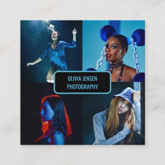 Modernes Minimalistisch Einfaches Berufliches Foto Quadratische Visitenkarte (Vorderseite)