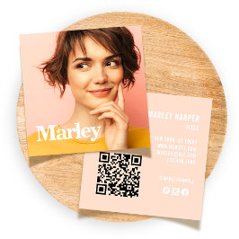 Modernes Minimalistisch einfaches Berufliches Foto Quadratische Visitenkarte