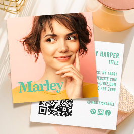 Modernes Minimalistisch einfaches Berufliches Foto Quadratische Visitenkarte