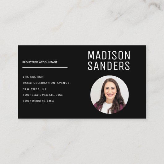 Modernes Minimalistisch einfaches Berufliches Foto Visitenkarte (Rückseite)