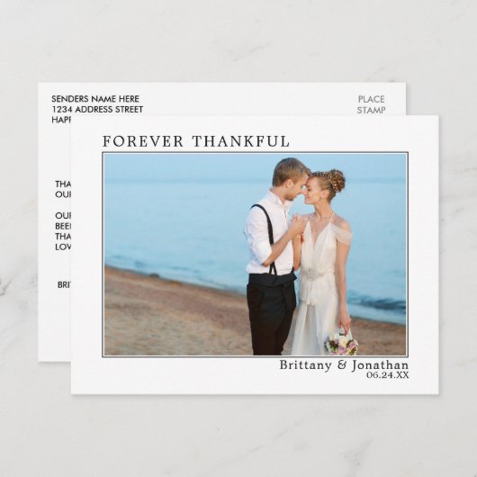 Modernes Minimalistisch Einfaches für immer Dankba Postkarte (Vorne/Hinten)