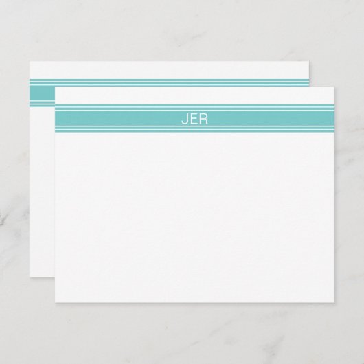 Modernes Minimalistisch Einfaches Mit Monogramm Aq Mitteilungskarte (Vorne/Hinten)