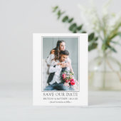 Modernes Minimalistisch Einfaches Rette unser Date Postkarte (Stehend Vorderseite)