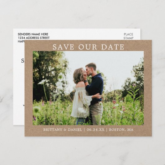 Modernes Minimalistisch Einfaches Rette unser Date Postkarte (Vorne/Hinten)