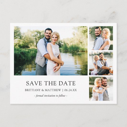 Modernes Minimalistisch Einfaches Save the Date 4  Postkarte (Vorderseite)