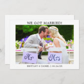 Modernes Minimalistisch Einfaches Wir Got Verheira Dankeskarte (Vorne/Hinten)